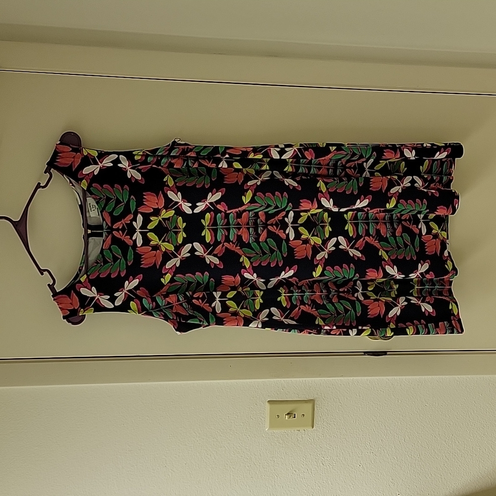 Crown and ivy dragonfly neon print shift dress! Euc!
